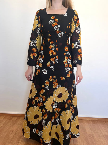 Floral flared sleeves maxi dress, Size S