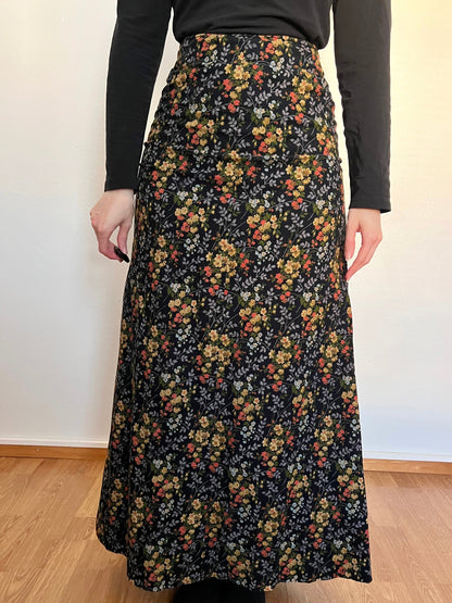 70s corduroy flower skirt, Size S