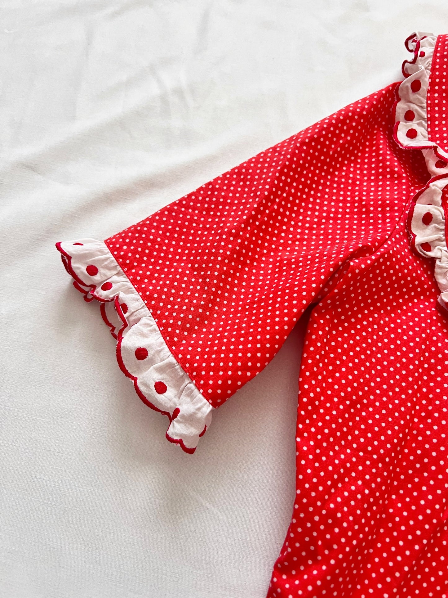 70s Pia & Paula red and white polka dot blouse, Size S