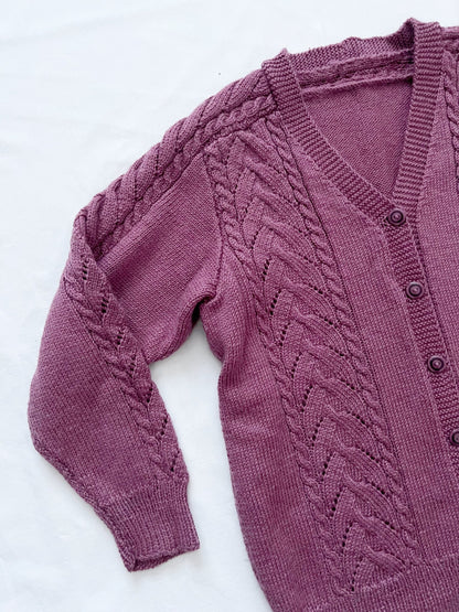 Mauve knitted cardigan, Size L