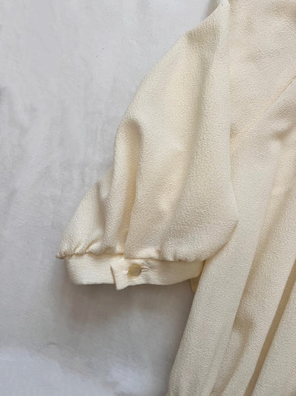 70s white lace detail dress, Size S