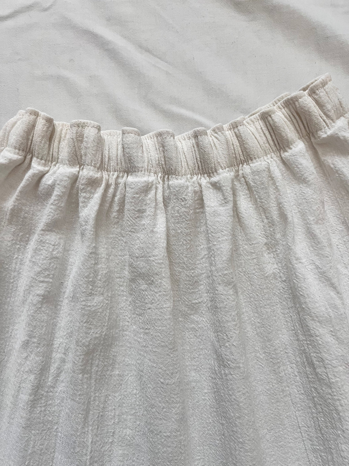 70s cotton white skirt, Size XS