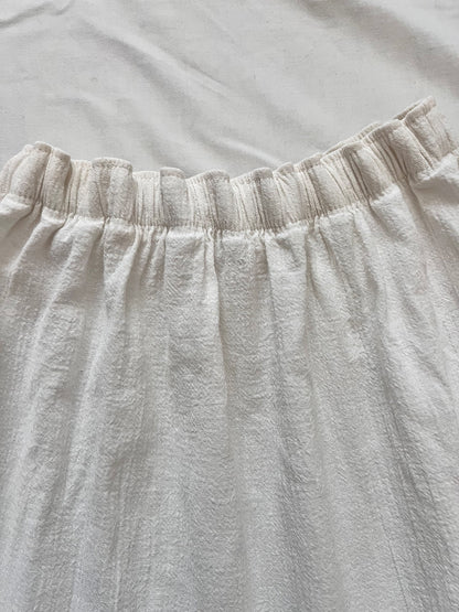 70s cotton white skirt, Size XS
