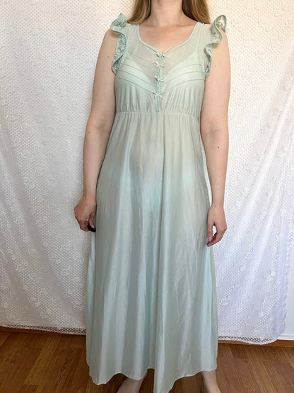 70s mint green nightgown, Size M