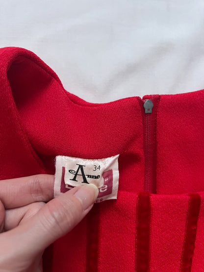 70s red maxi dress, Size XS