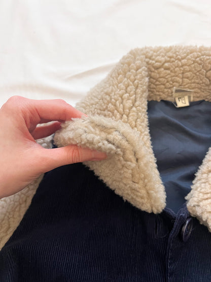 70s navy and sherpa jacket, Size S