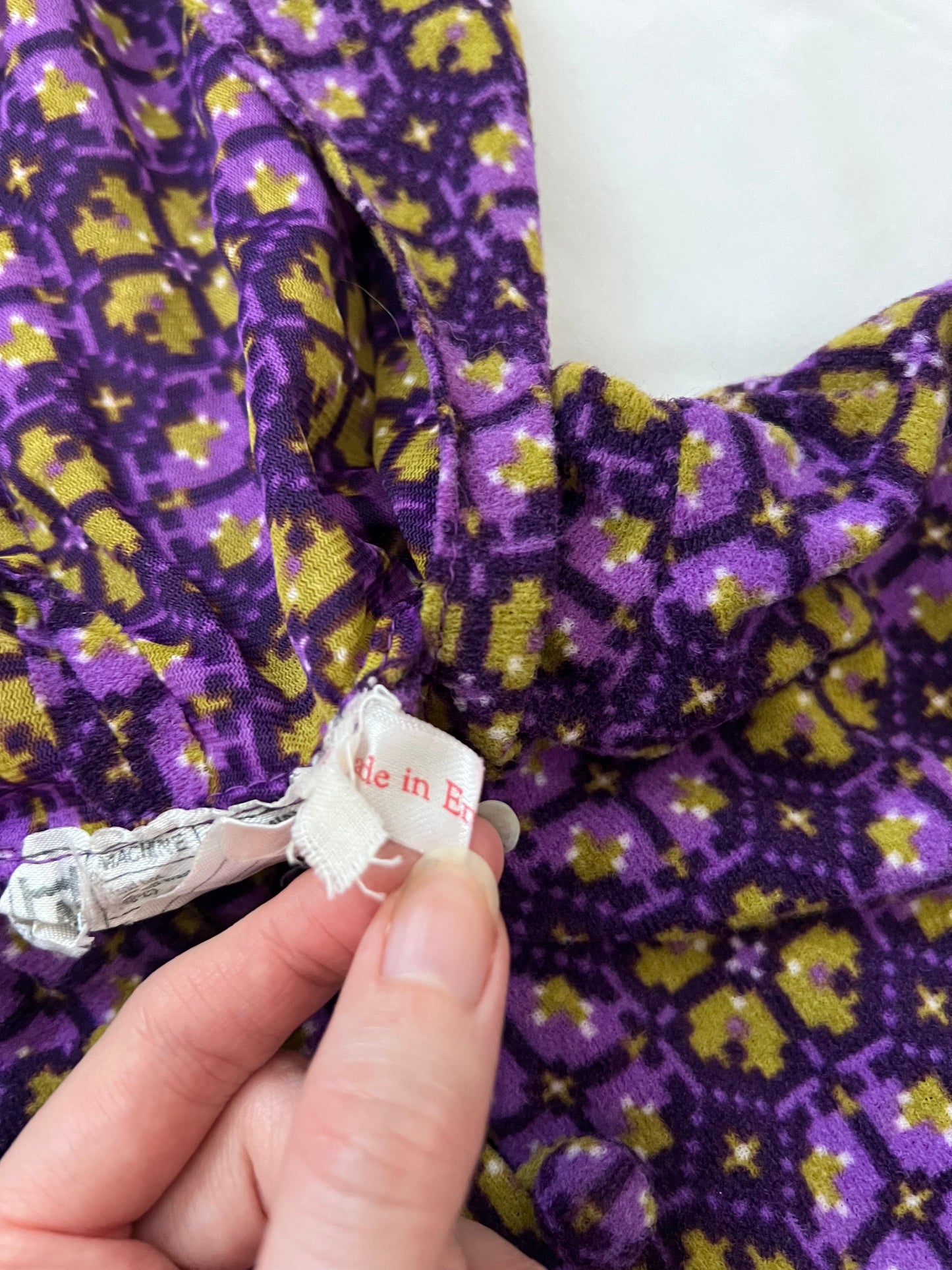 60s purple hooded mini dress, Size XS-S