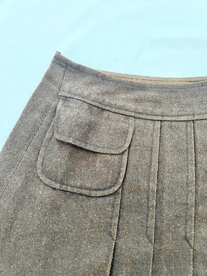 60s brown mini skirt, Size XS