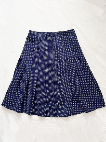 Blue and white polka dot skirt, Size S