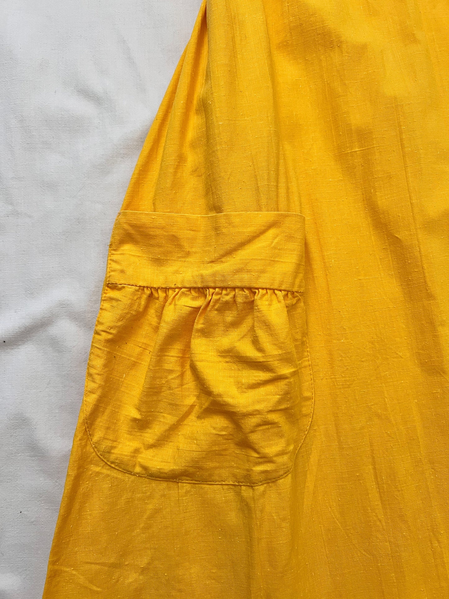 70s 100% cotton yellow sundress, Size S