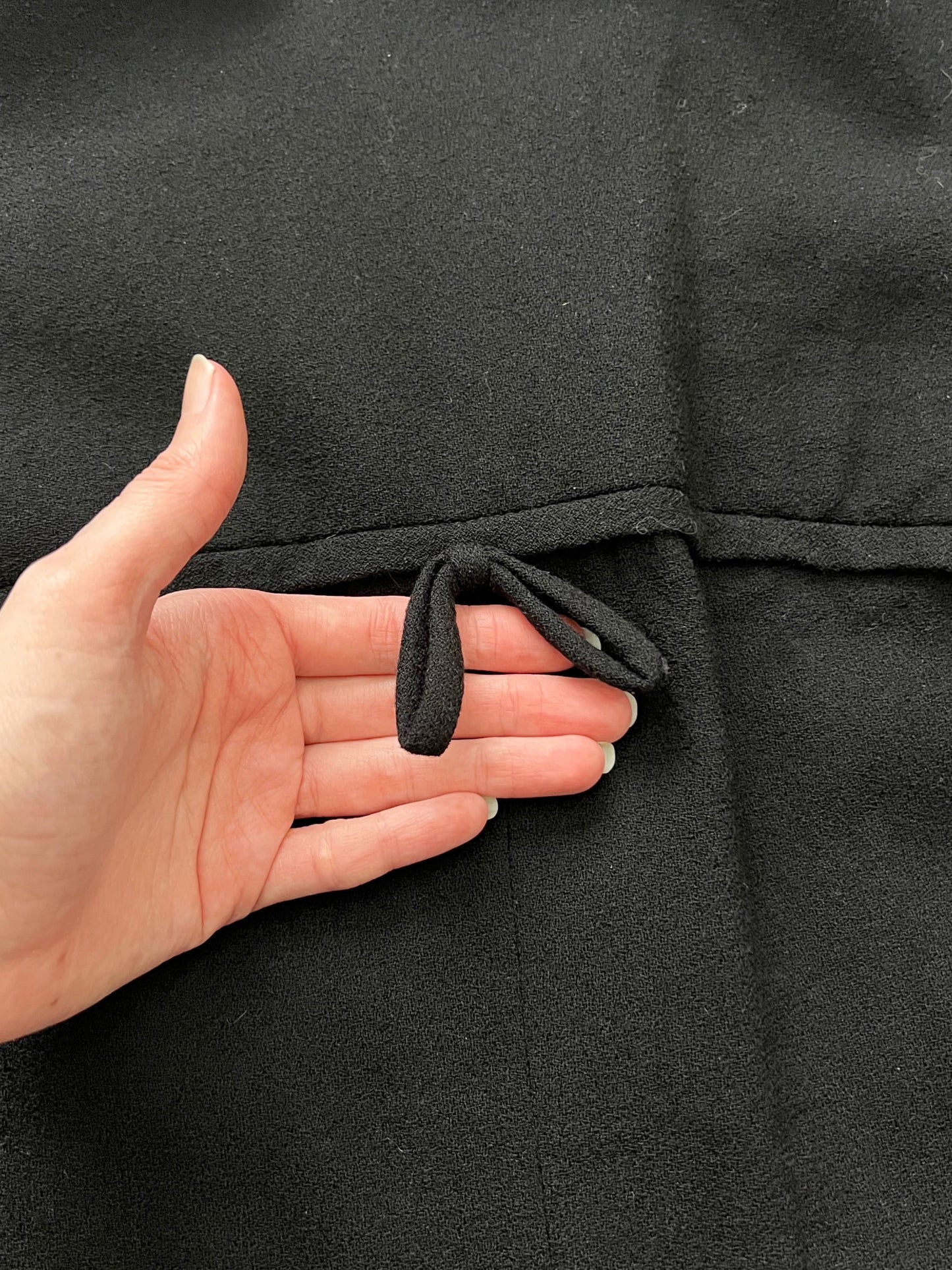 60s black bow dress, Size S