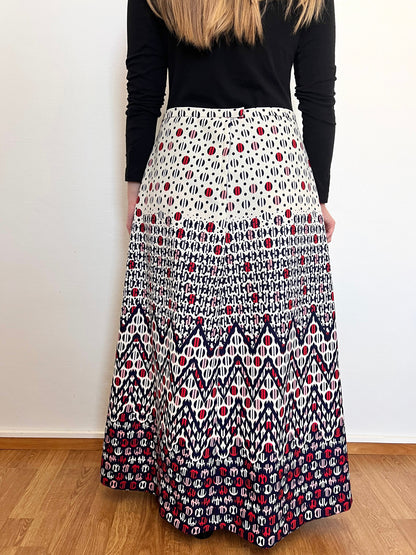 70s maxi skirt with circle pattern, Size L