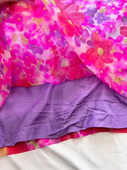 60s flower power dress, Size L
