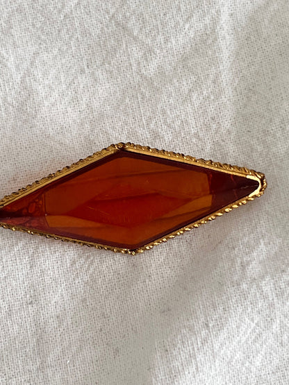 70s amber brooch