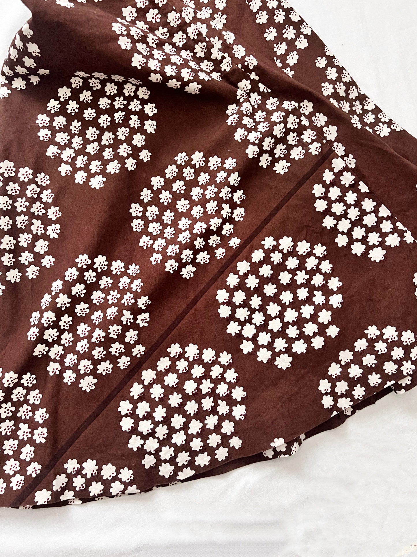 Brown and white flower skirt, Size XS