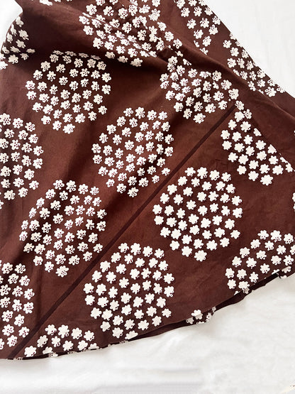 Brown and white flower skirt, Size XS