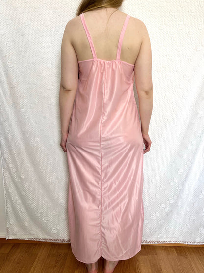 70s pink maxi nightgown, Size S