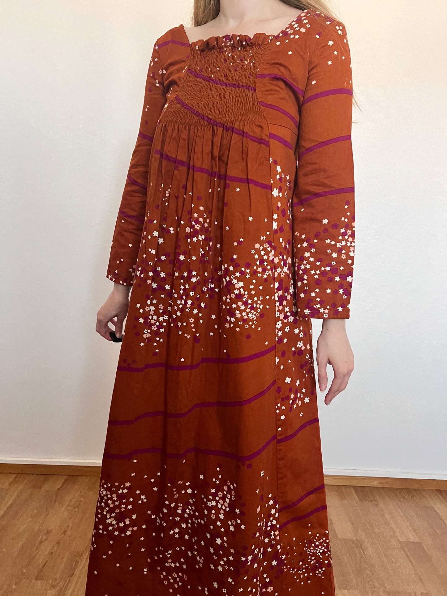 70s maxi flowing dress, Size XS-S