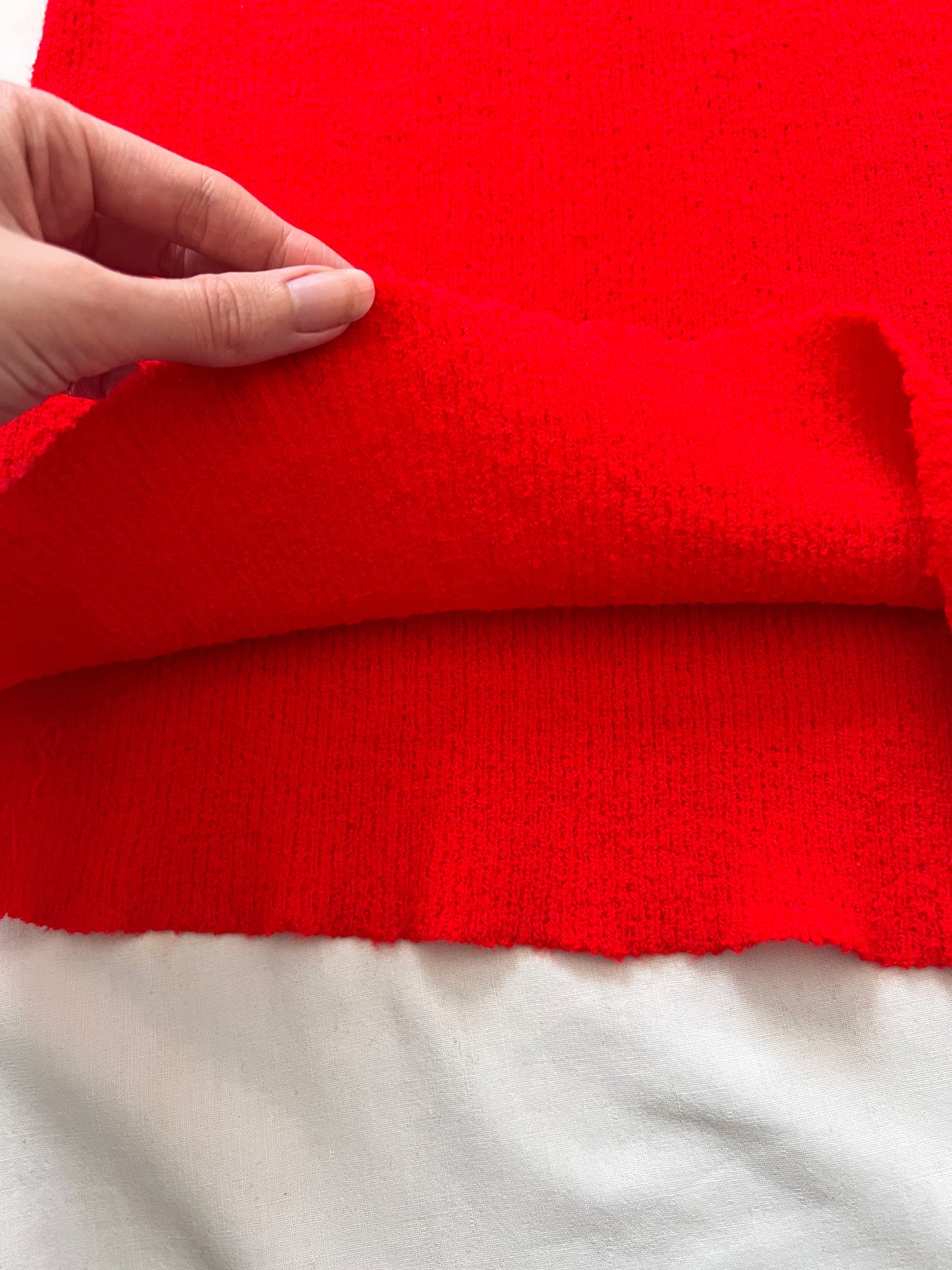 70s red and white knit summer top, Size XS-S