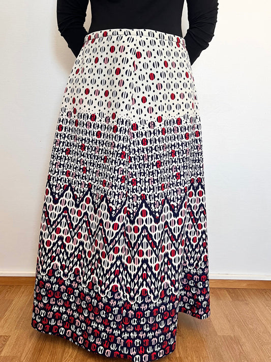 70s maxi skirt with circle pattern, Size L