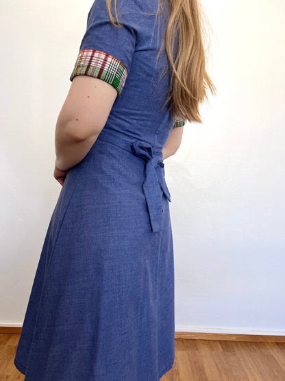 Blue and plaid dress, Size S