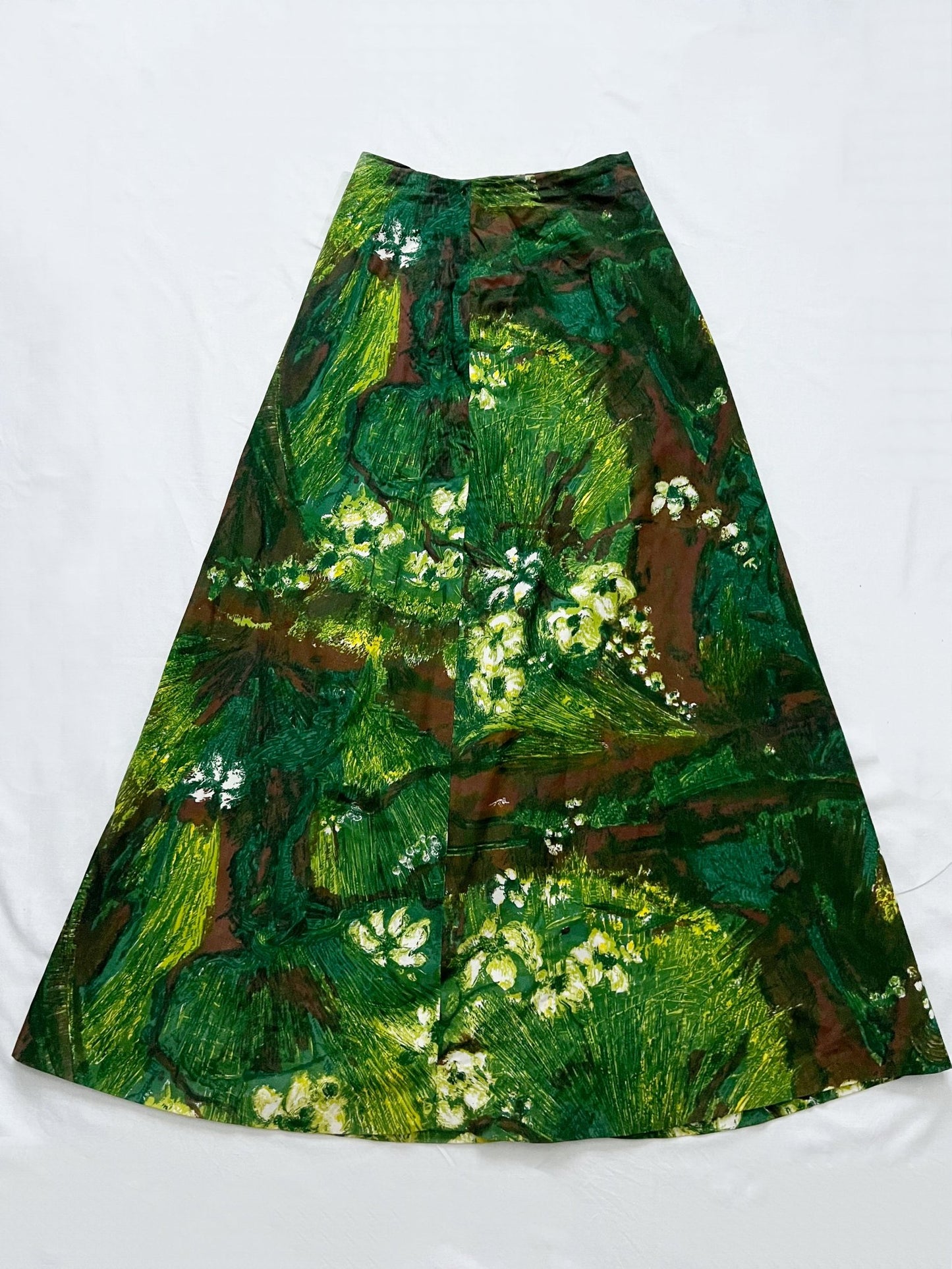 Green forest maxi skirt,  Size XS