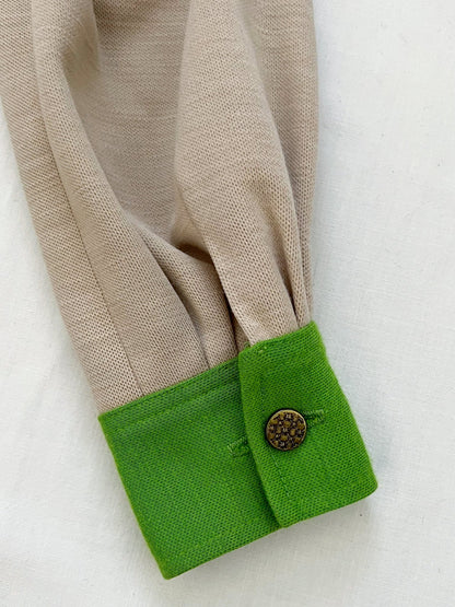 Green and beige mini dress, Size S