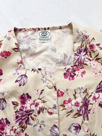 80s Laura Ashley floral blouse, Size M