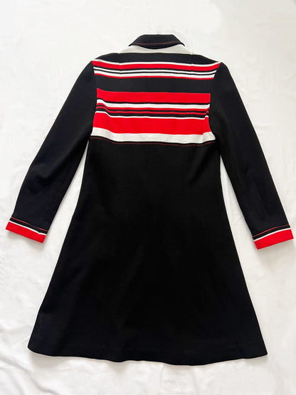 70s black, red, and white dress, Size S