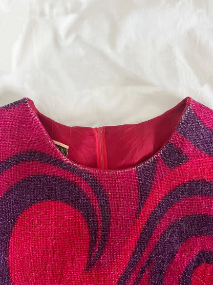 60s/70s swirl pattern mini dress, Size XS-S