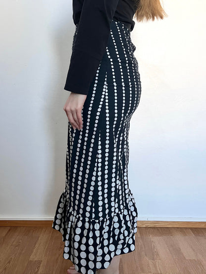 70s cotton polka dot skirt, Size XS-S