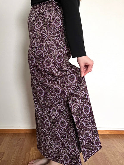 60s/70s purple and gold shimmery skirt, Size S