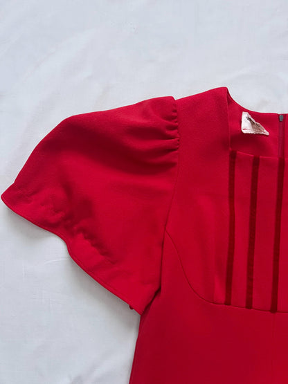 70s red maxi dress, Size XS