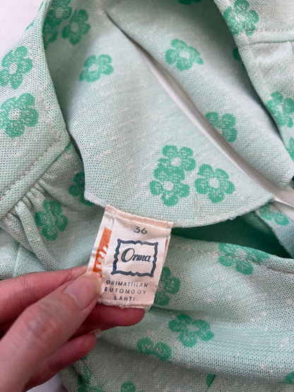 60s green mini dress, Size S