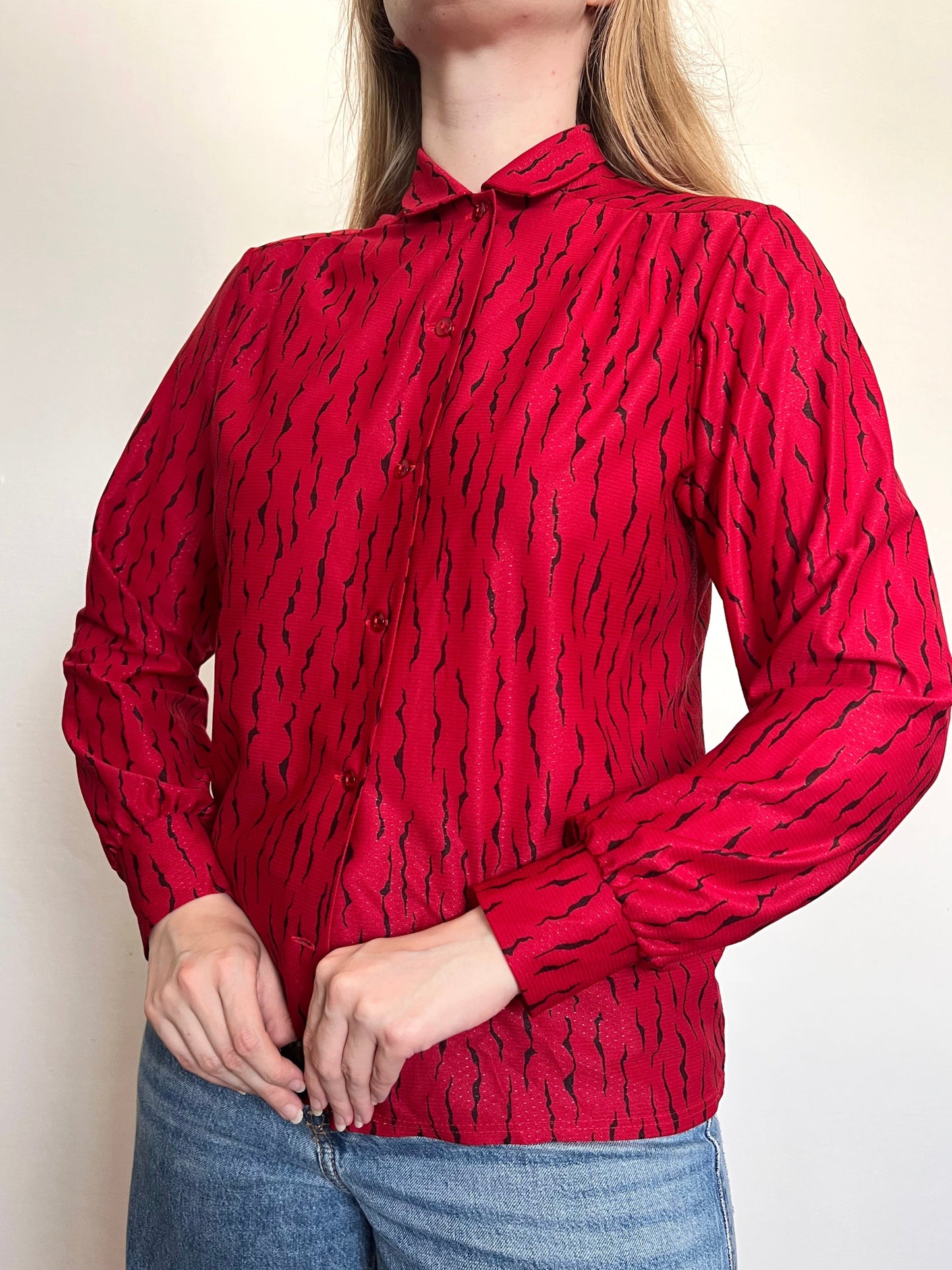 80s red and black shirt, Size S-L