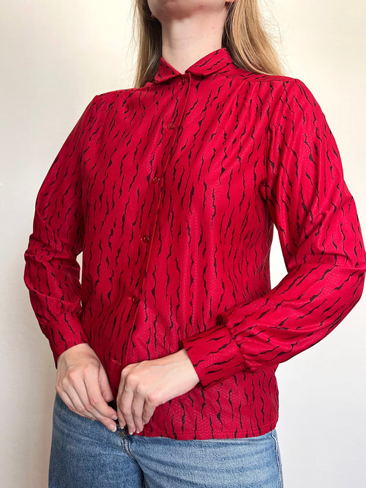80s red and black shirt, Size S-L