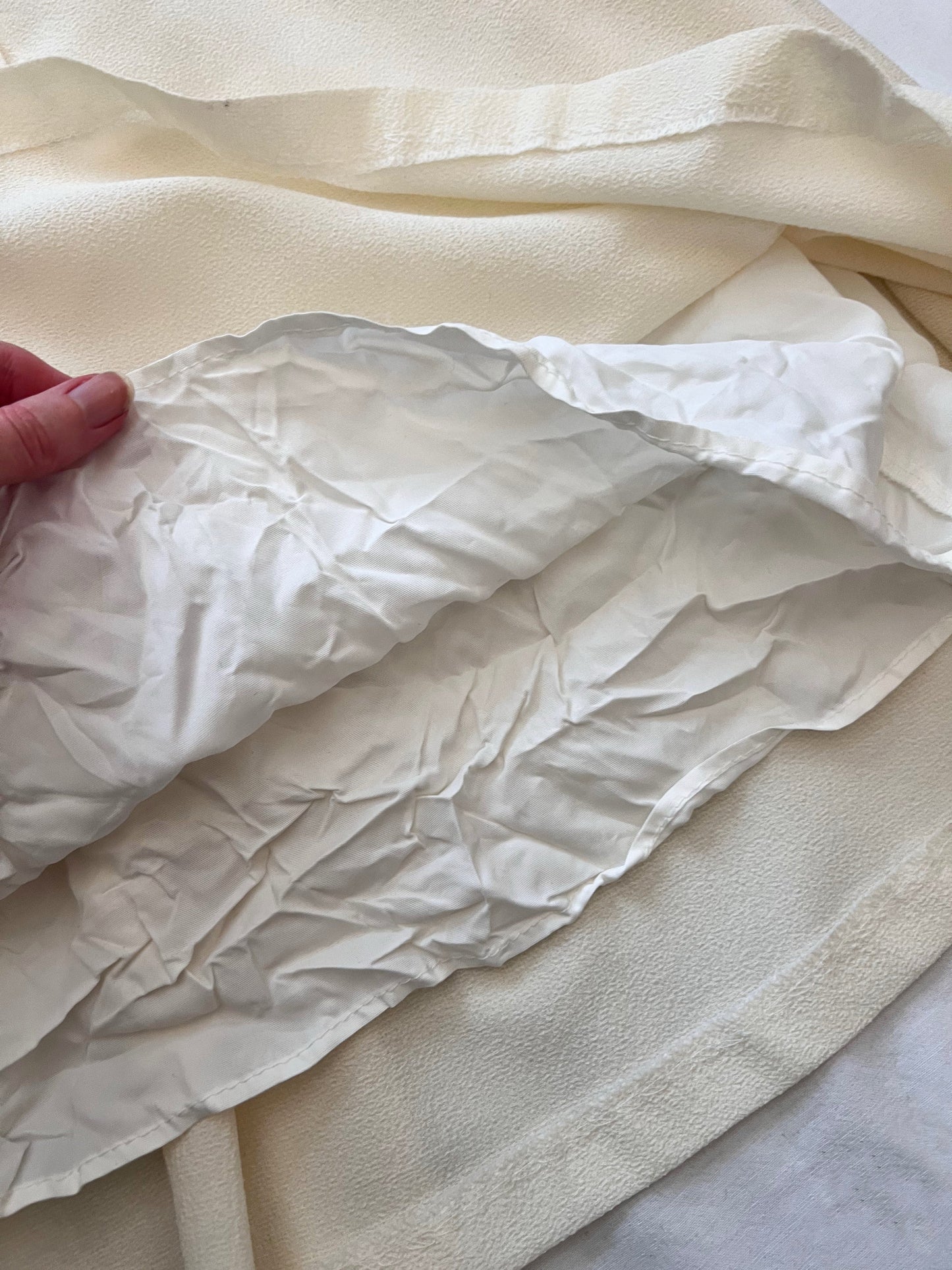 70s white lace detail dress, Size S