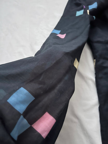 70s maxi pattern dress, Size S