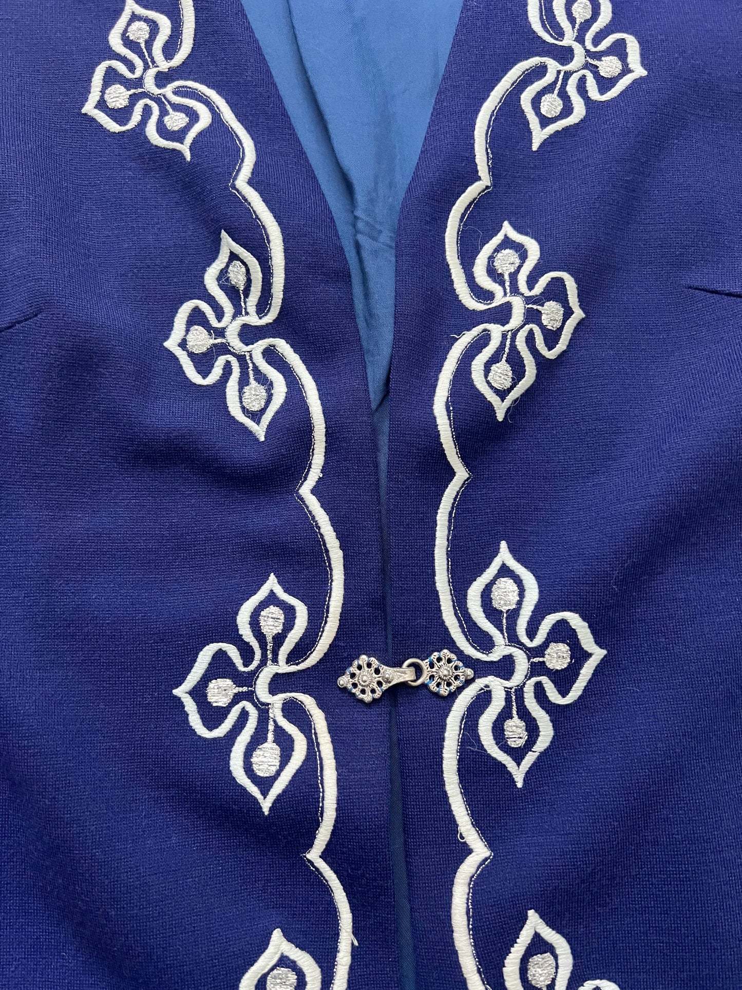 60s long blue vest, Size L