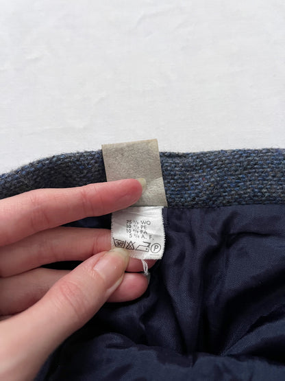 70s wool blend gray skirt, Size M-L