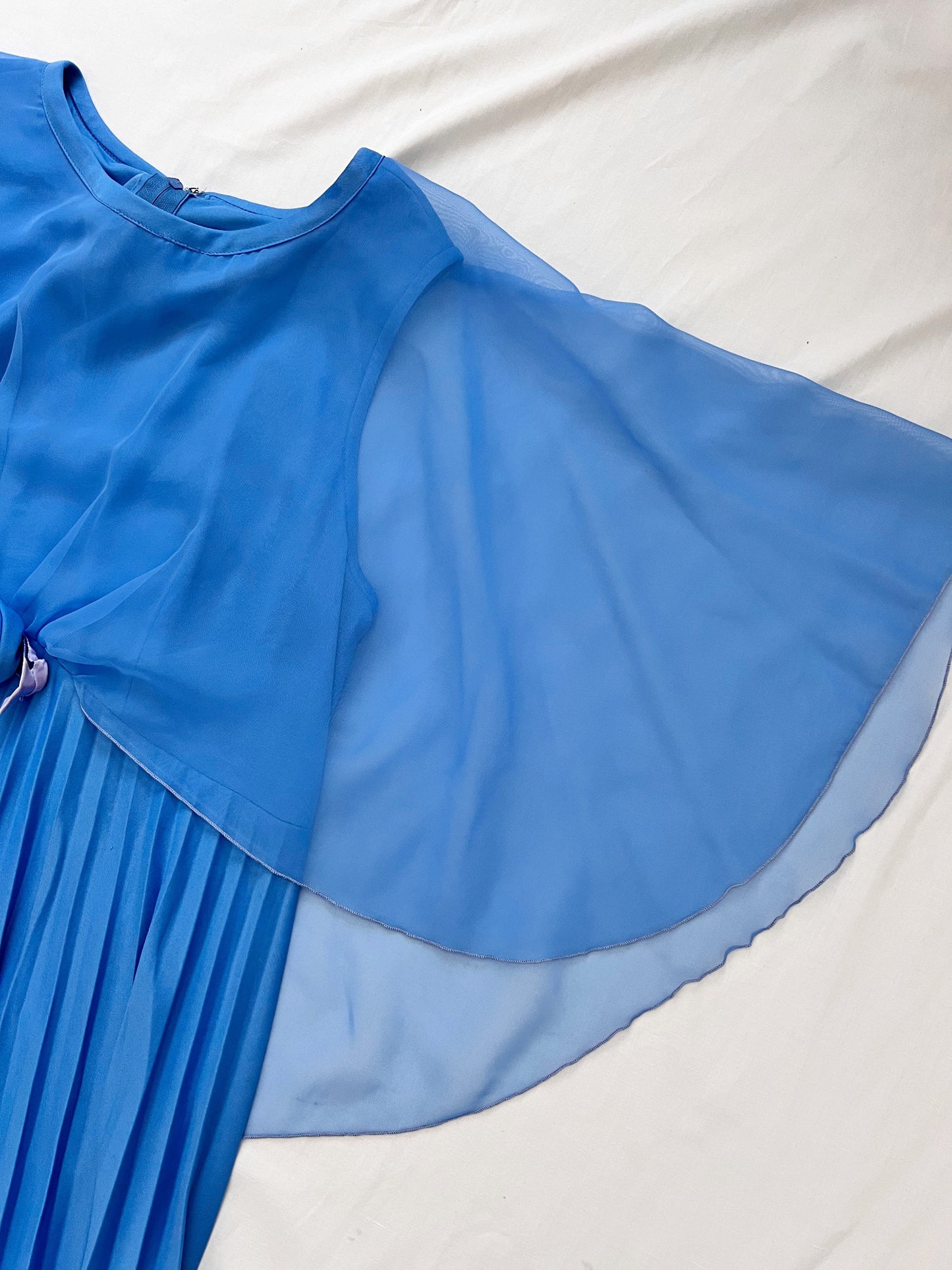 70s blue cape dress, Size L