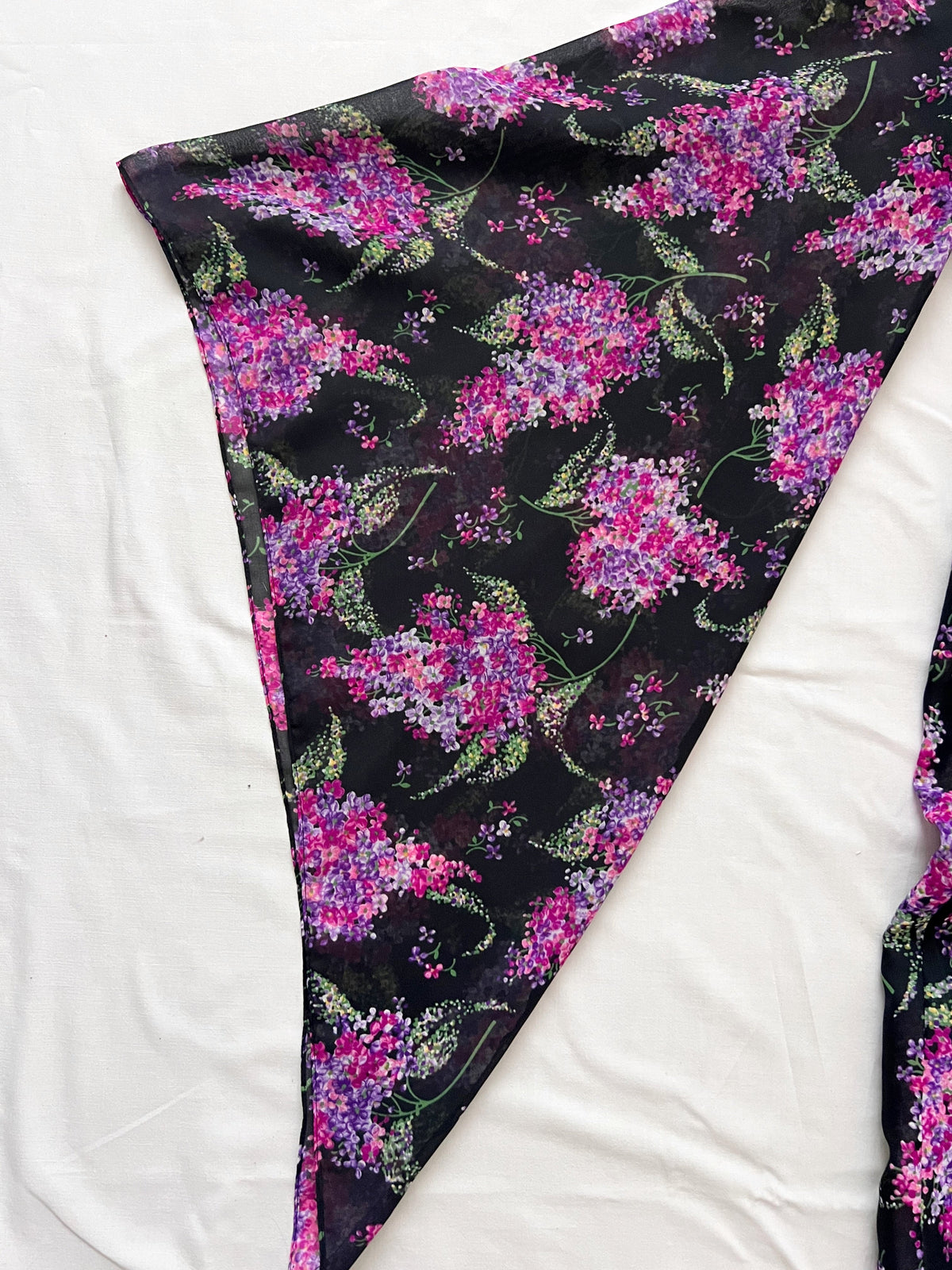 70s floral dramatic sleeves dress, Size XS
