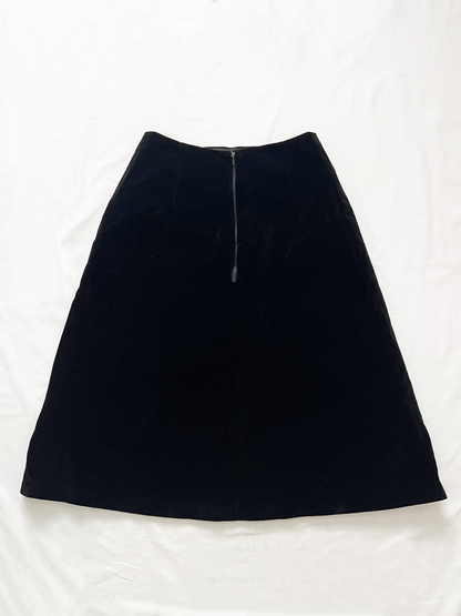 60s black velvet skirt, Size XS-S