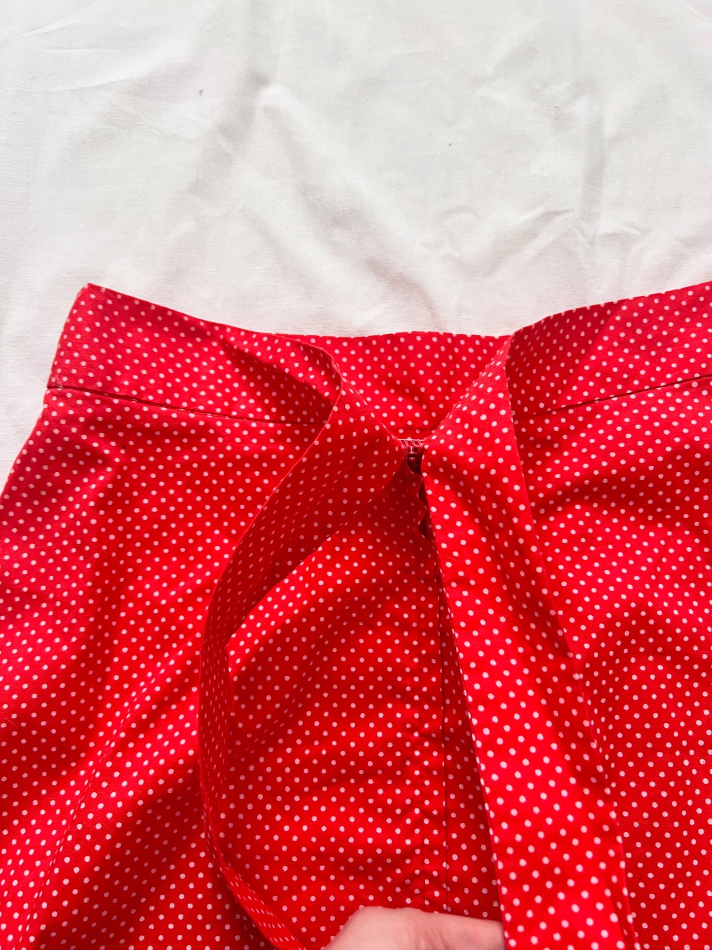 70s Pia & Paula red and white polka dot maxi skirt, Size S