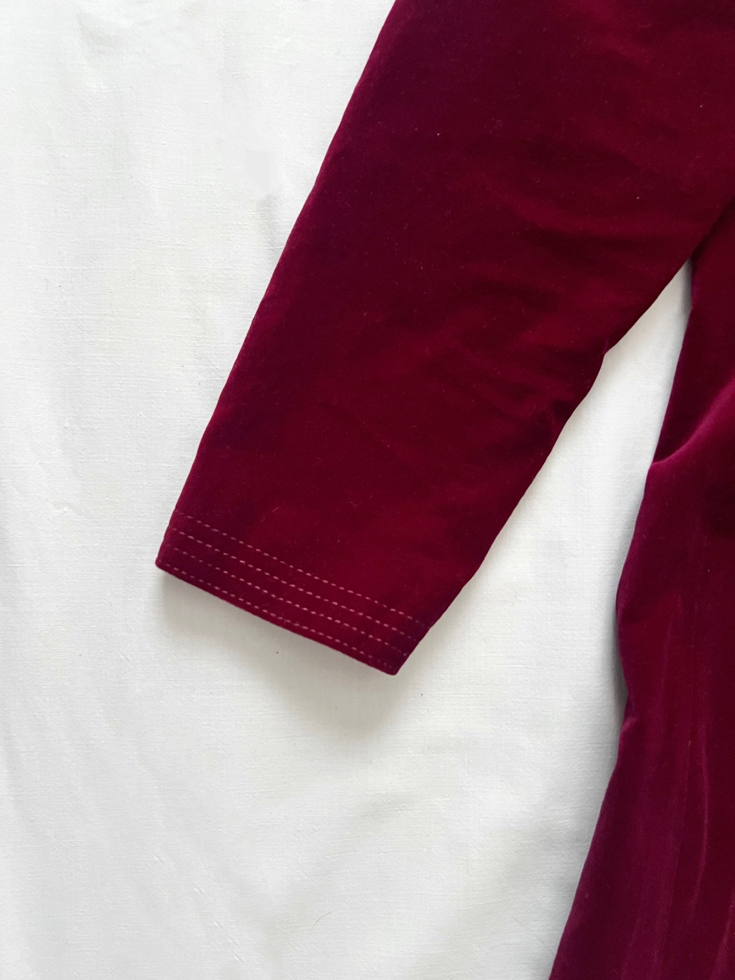 70s Edwardian revival burgundy velvet dress, Size M