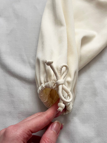 70s white lace detail dress, Size S