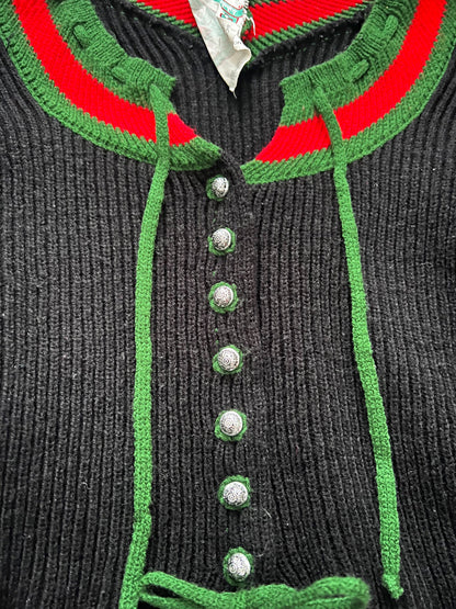 70s folkloric kit cardigan, Size S