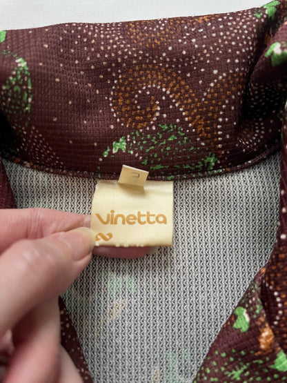 60s/70s brown flared skirt dress, Size S-M