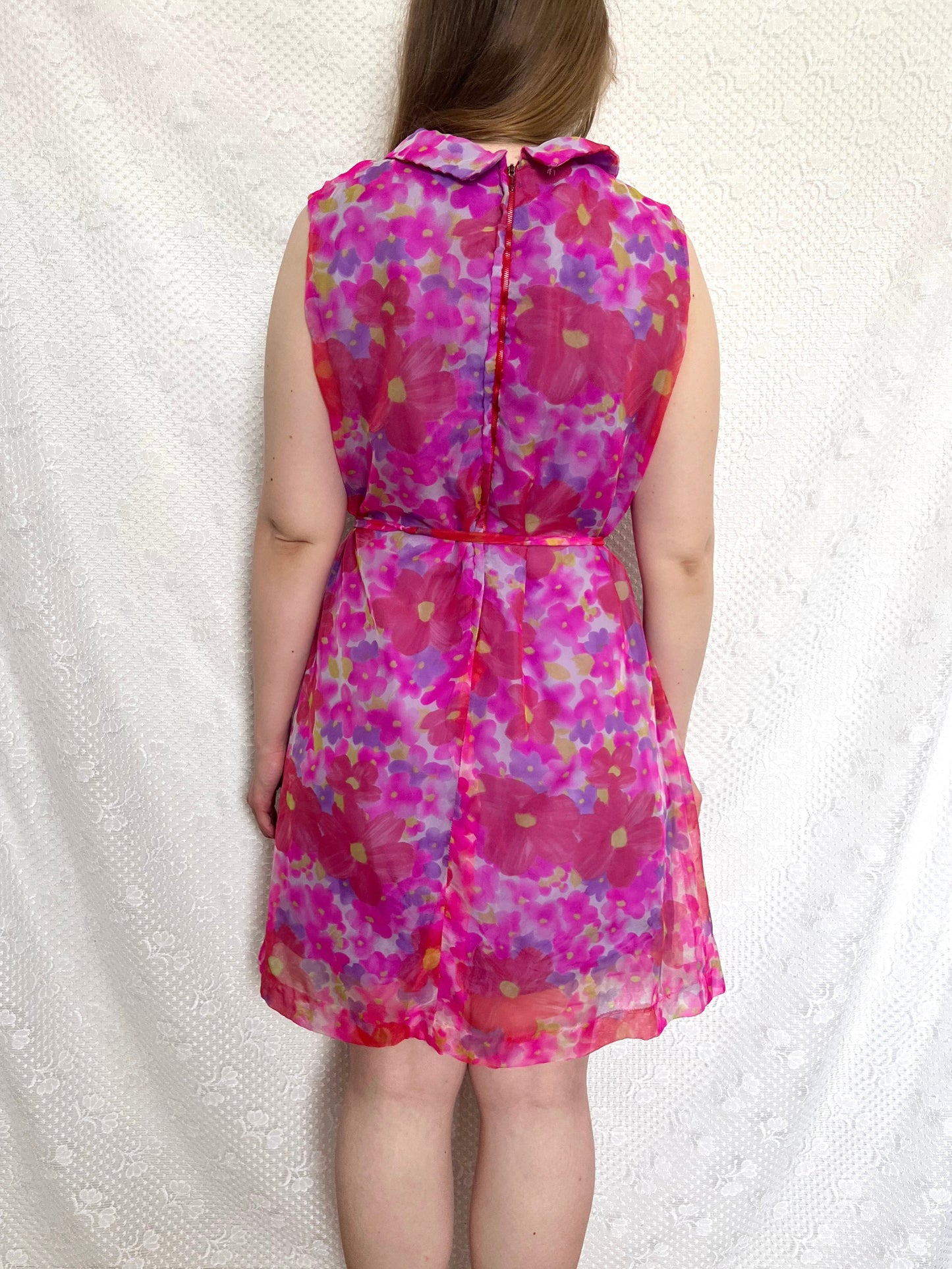 60s flower power dress, Size L