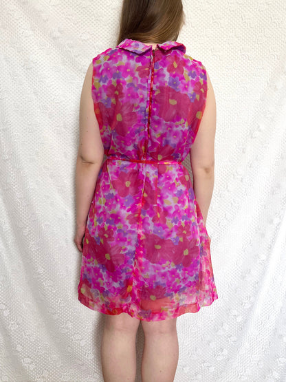 60s flower power dress, Size L
